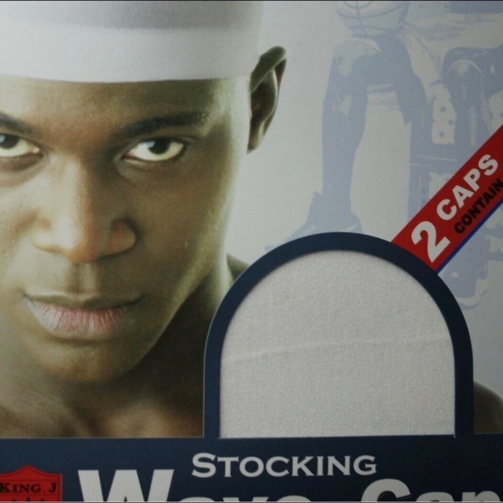 White- 2 pieces Stocking Wave-Cap (2 in 1 pack)